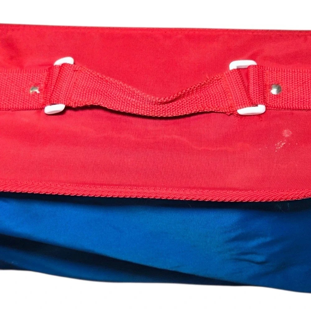 Vintage OshKosh Kids Red Blue Travel Suitcase Storage Organizer Bag 90s 80s
